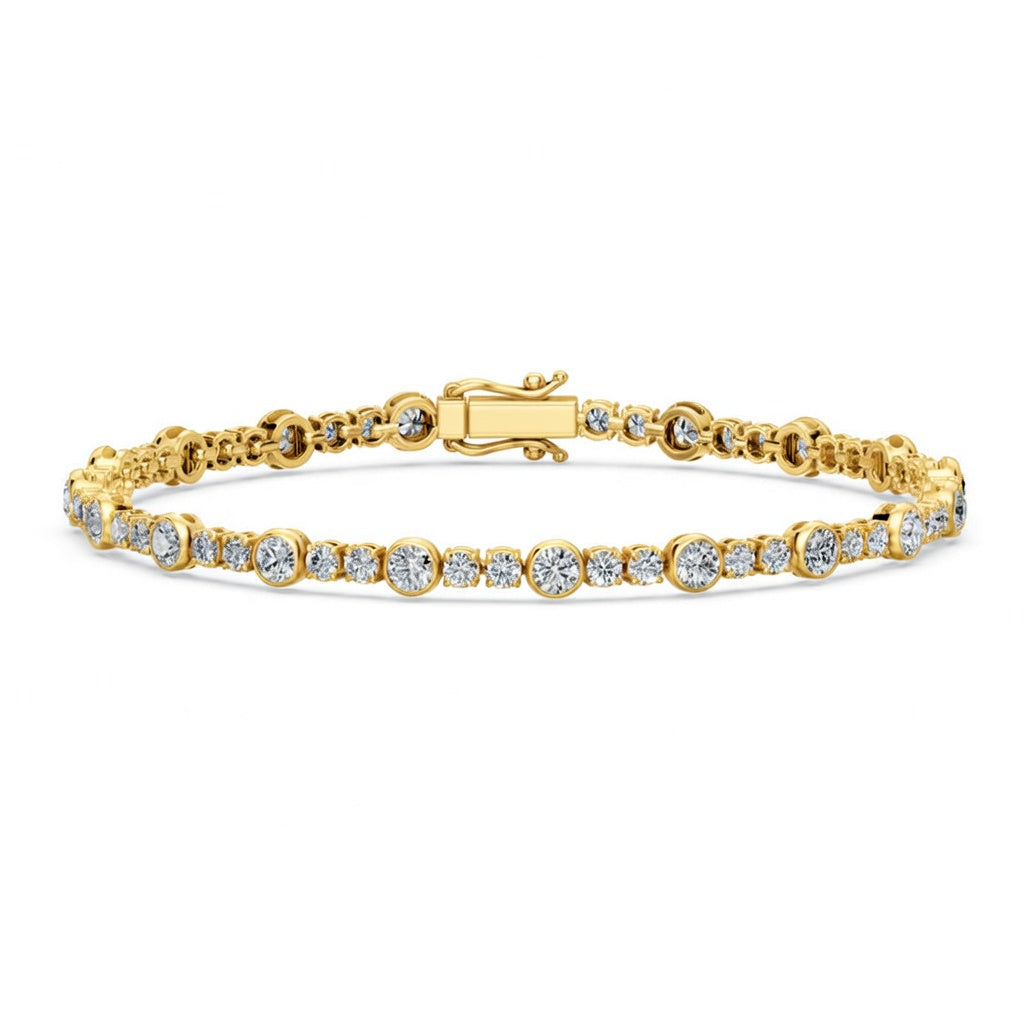 5.02 Carat Round Cut Diamond Tennis Bracelet VS1 D F White Gold 14k