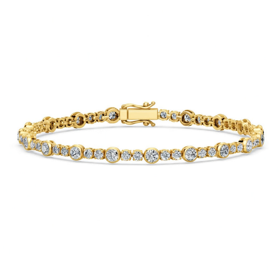 5.02 Carat Round Cut Diamond Tennis Bracelet VS1 D F White Gold 14k