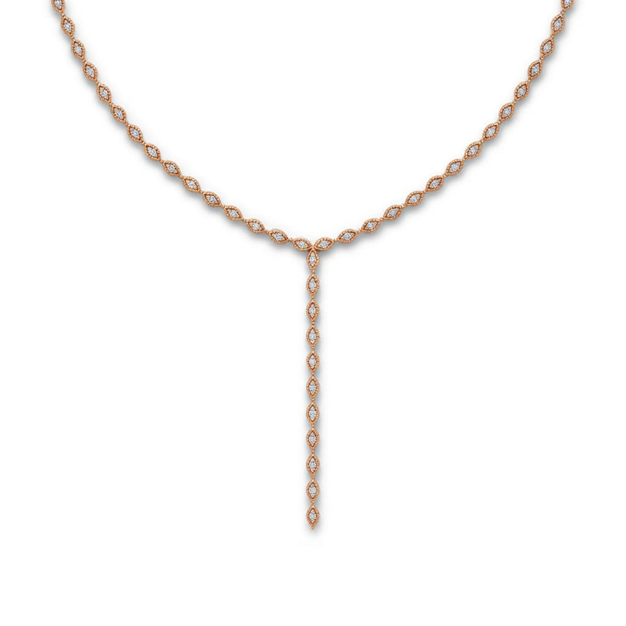 6 Ct Marquise Cut Diamond Lariat Necklace VS1 D-F White Gold 14k