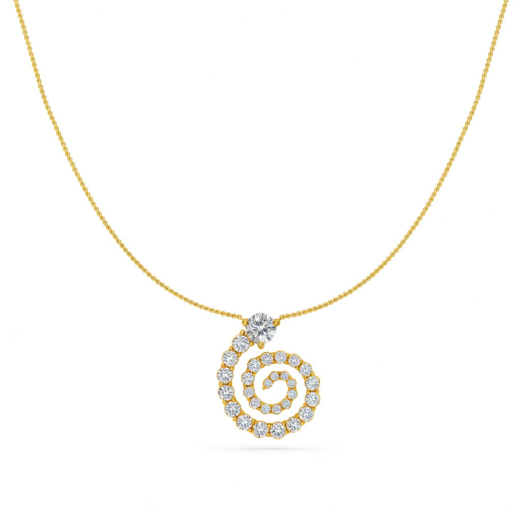 2.7 Ct Round Cut Diamond Pendant Necklace VS1 D-F White Gold 14k