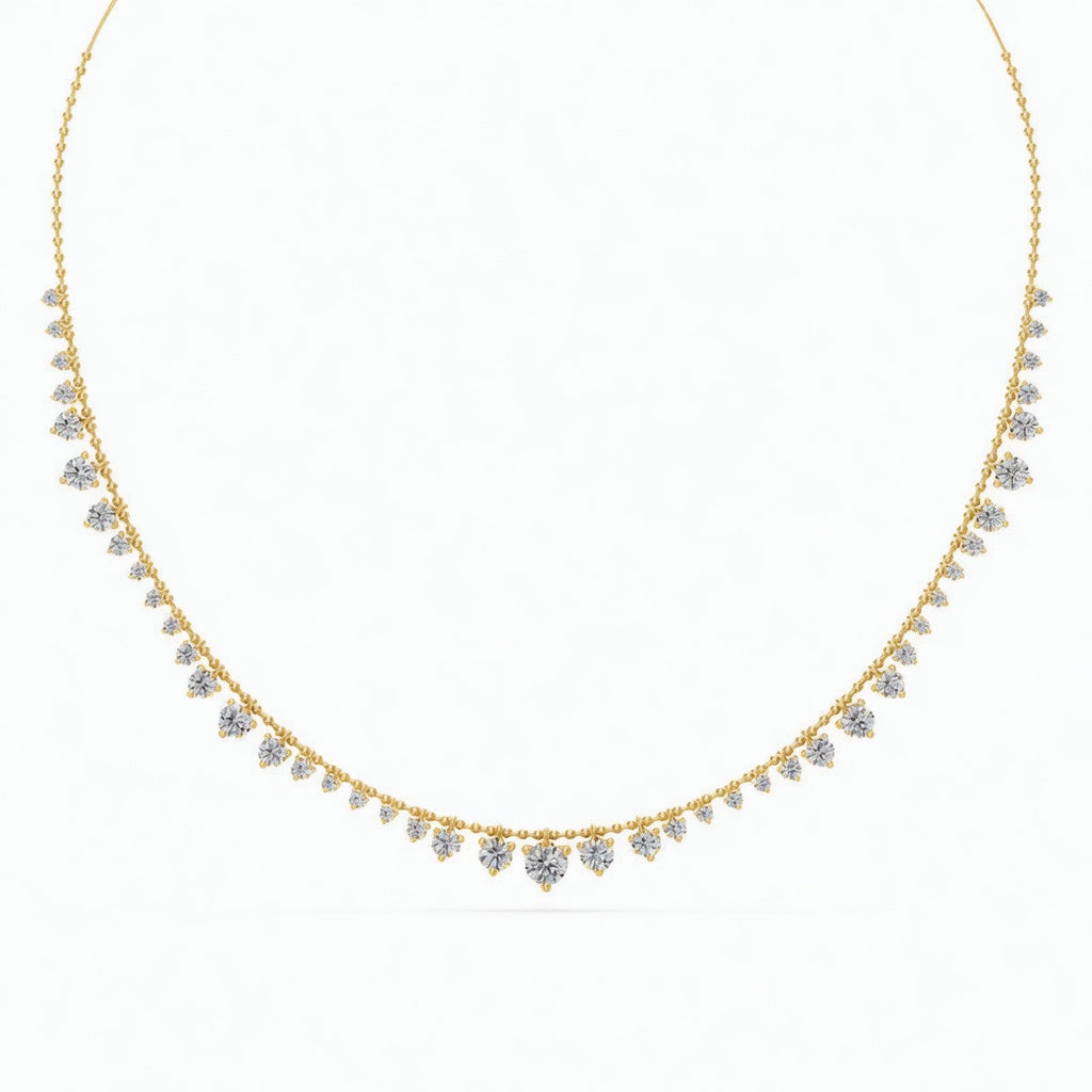 4.5 Ct Round Cut Diamond Chain Necklace VS1 D-F White Gold 14k