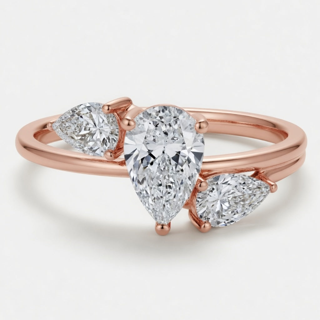 14K Solid Gold Lab-Grown Diamond 3-Stone Fashion Ring (1.60 CTW – D–F / VS1–VS2)