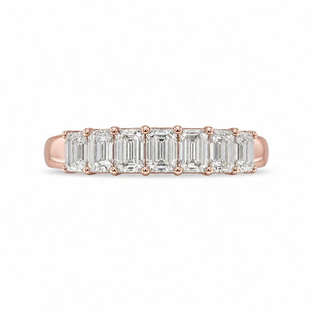 1.00 CT Lab-Grown Diamond Half Eternity Ring in 14K White Gold (D–F / VS1–VS2)