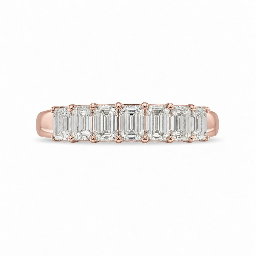 1.00 CT Lab-Grown Diamond Half Eternity Ring in 14K White Gold (D–F / VS1–VS2)