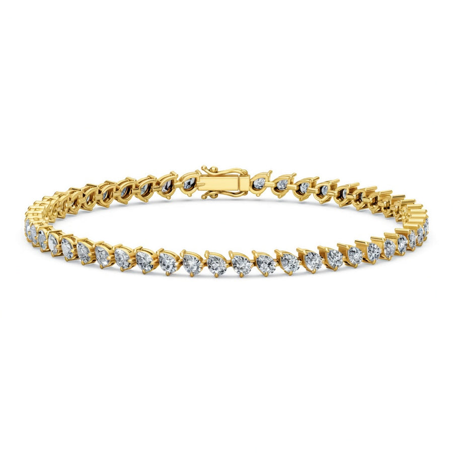 5.09 Carat Pear Cut Diamond Tennis Bracelet VS1 D F White Gold 14k