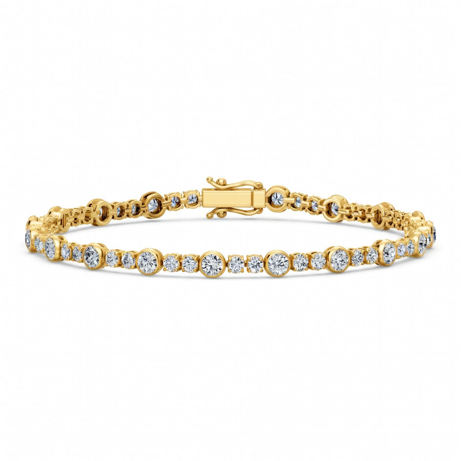 5.02 Carat Round Cut Diamond Tennis Bracelet VS1 D F White Gold 14k