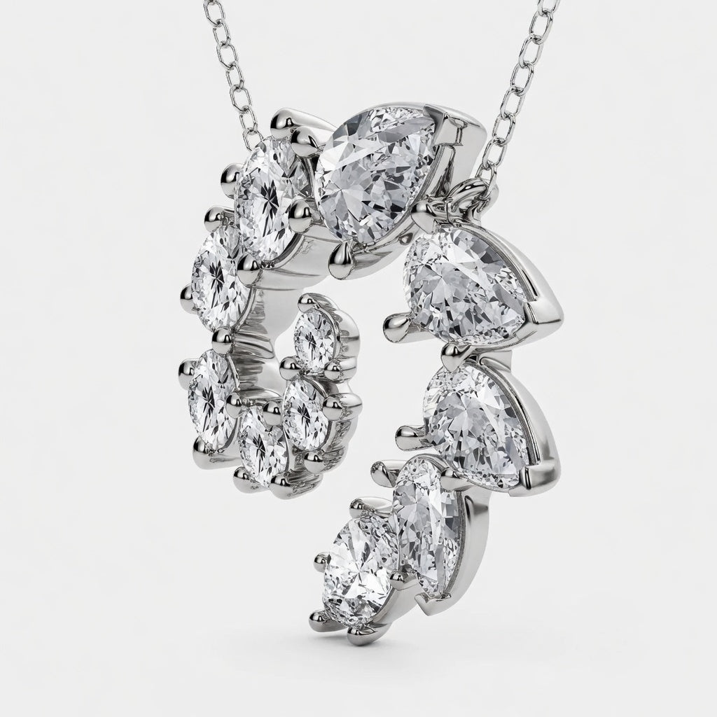 3.00 CTW Multi-Shape Lab-Grown Diamond Swirl Pendant (D–F / VS1–VS2)