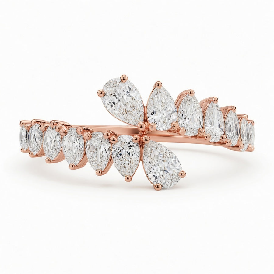 1.85 CT Lab-Grown Diamond Wrap Fashion Ring in 14K White Gold (D–F / VS1–VS2)