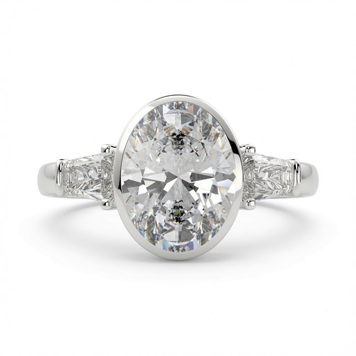 Emilia 3.5 Carat Oval Cut Trilogy 3 Stone Engagement Ring — product image