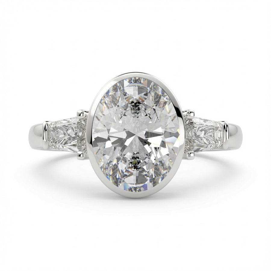 Emilia 3.5 Carat Oval Cut Trilogy 3 Stone Engagement Ring