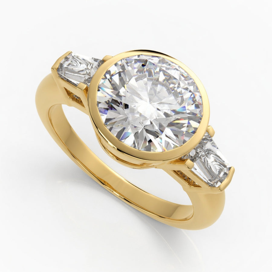 Emilia 1.5 Carat Round Cut Trilogy 3 Stone Engagement Ring