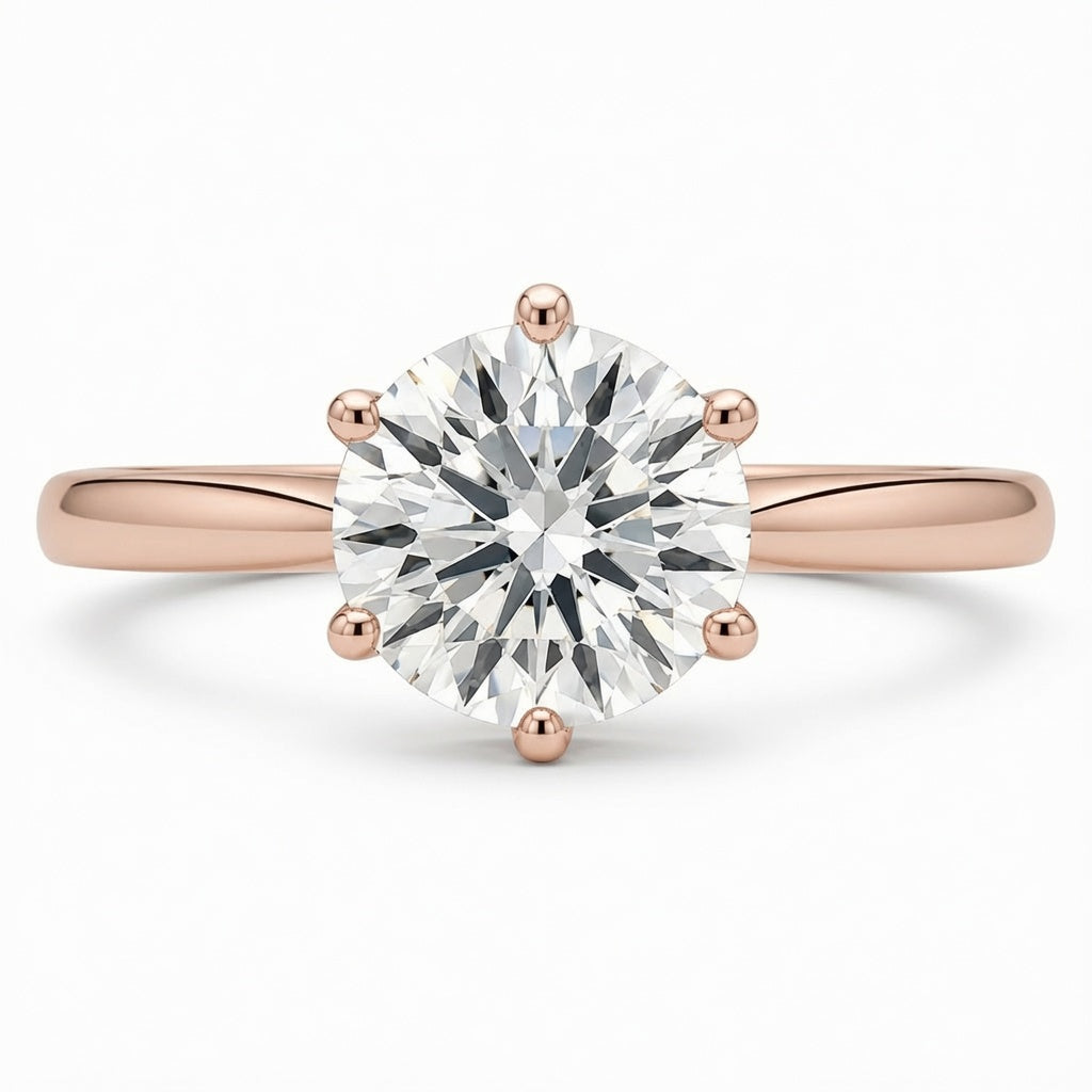 1.20 CT Round Lab-Grown Diamond Hidden Halo Engagement Ring in 14K White Gold – Tulip Set Milgrain Solitaire Design
