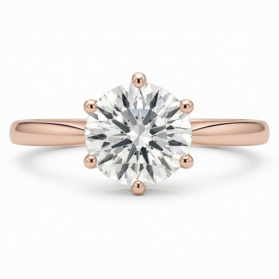 1.20 CT Round Lab-Grown Diamond Hidden Halo Engagement Ring in 14K White Gold – Tulip Set Milgrain Solitaire Design