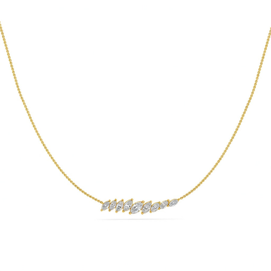 1.75 Ct Round Marquise Cut Diamond Chain Necklace VS1 D-F White Gold 14k