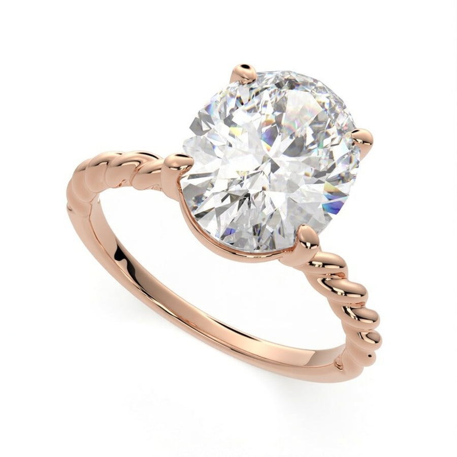 Renata 2 Carat Oval Cut Solitaire Rope Engagement Ring