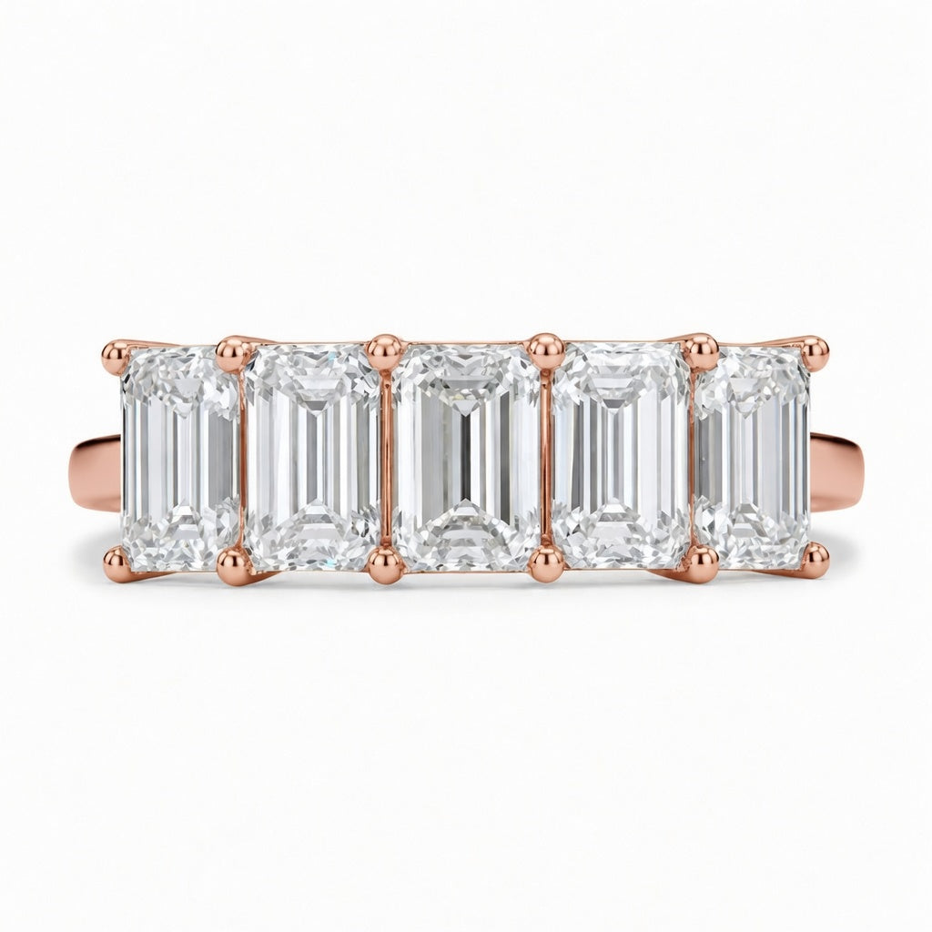 3.20 CT 5-Stone Lab-Grown Diamond Fashion Ring in 14K White Gold (D–F / VS1–VS2)