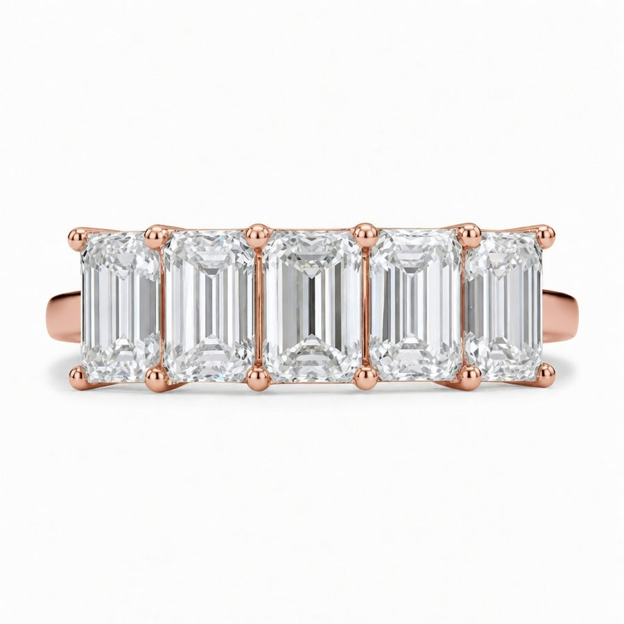 3.20 CT 5-Stone Lab-Grown Diamond Fashion Ring in 14K White Gold (D–F / VS1–VS2)