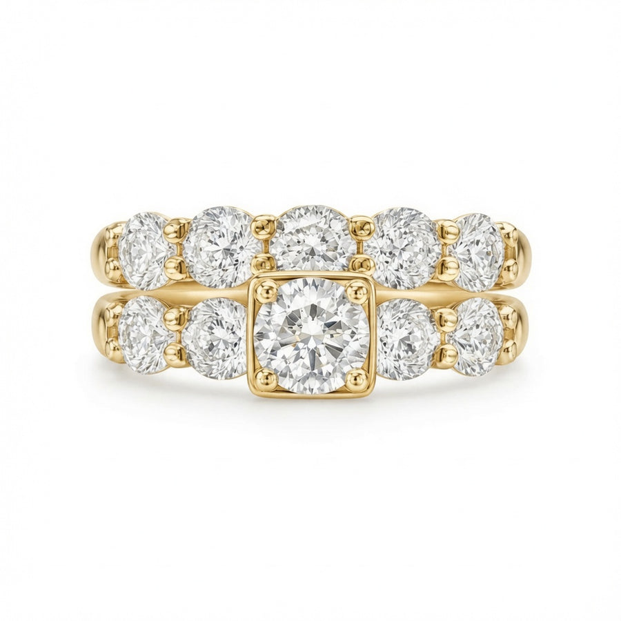 2.00 CT Lab-Grown Diamond 2PCS Bridal Set in 14K White Gold – Gorgeous Engagement & Wedding Ring Design