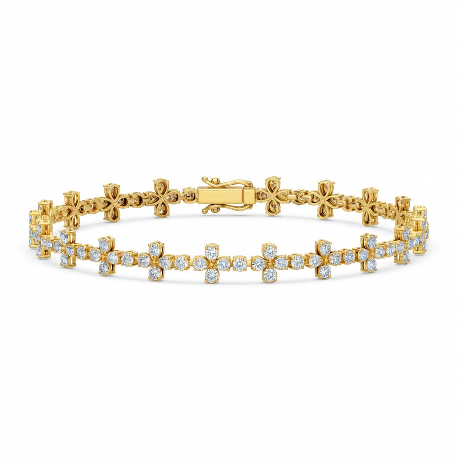 4.3 Carat Pear Cut Diamond Tennis Bracelet VS1 D F White Gold 14k