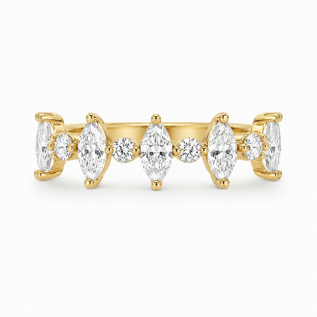 1.25 CT Lab-Grown Diamond Stackable Fashion Ring in 14K White Gold (D–F / VS1–VS2)