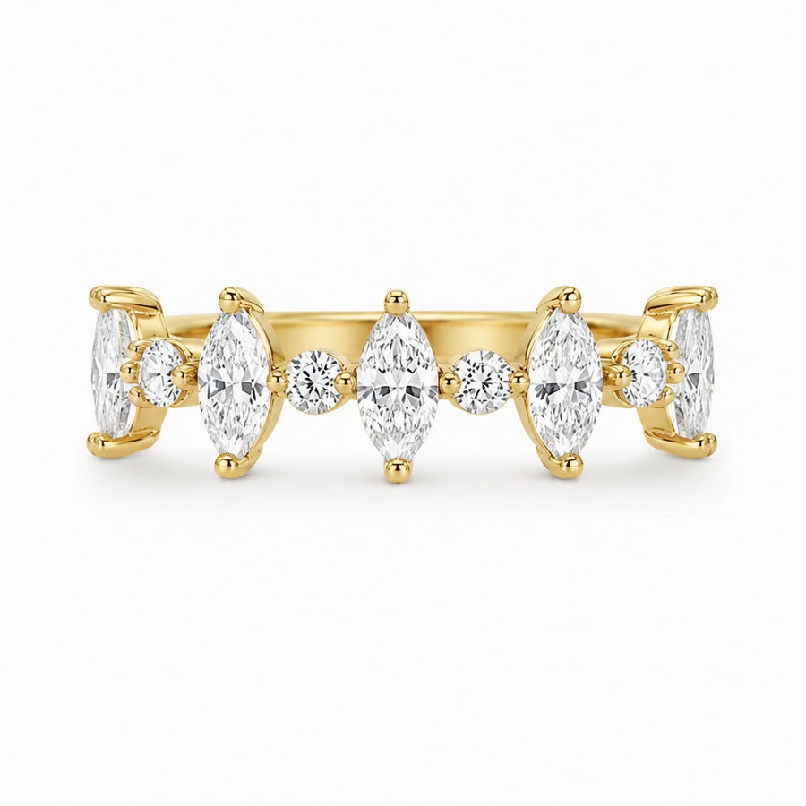 1.25 CT Lab-Grown Diamond Stackable Fashion Ring in 14K White Gold (D–F / VS1–VS2)