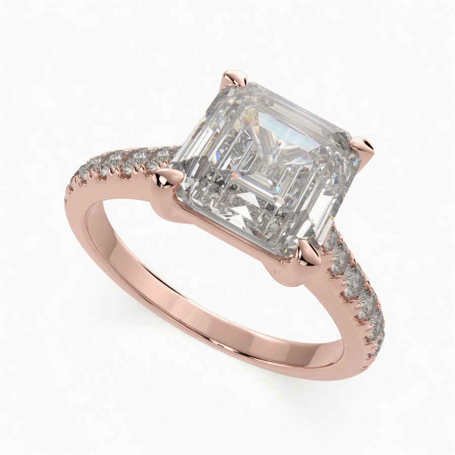 Ginevra 1.2 Carat Princess Cut Tapered Engagement Ring