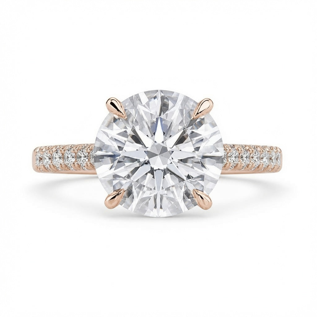 2.00 CT Round Lab-Grown Diamond Hidden Halo Engagement Ring in 14K White Gold – IGI Certified Solitaire Design