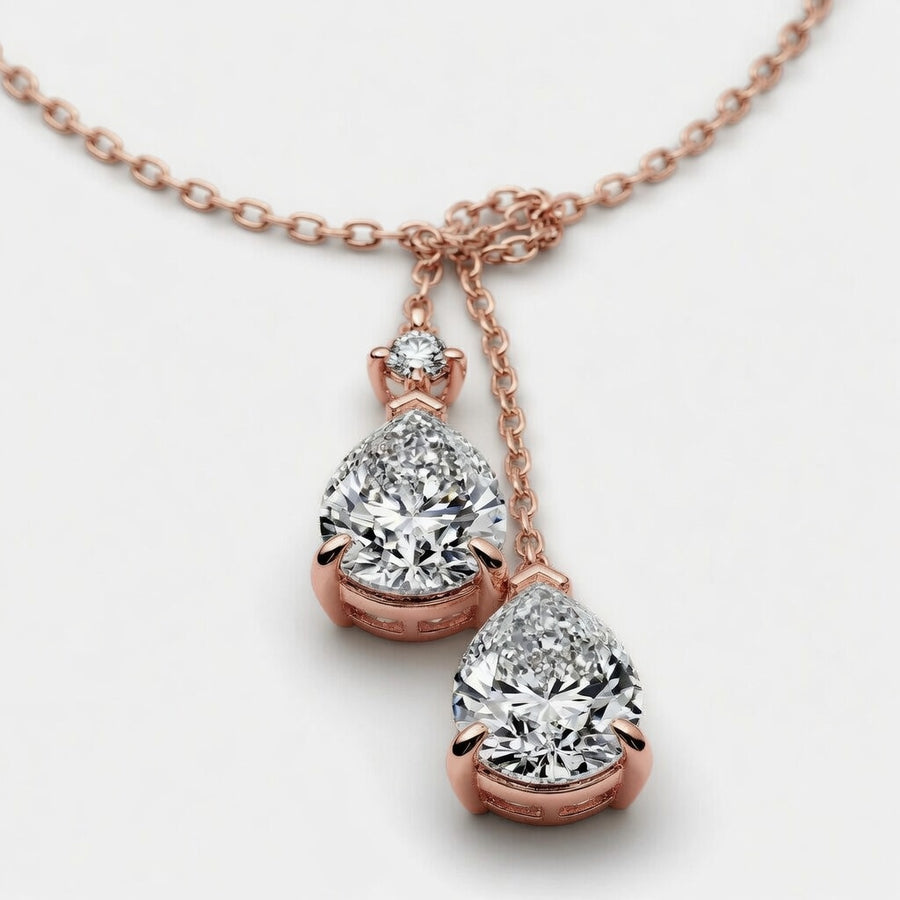 2.00 CTW Pear Lab-Grown Diamond Knot Pendant (D–F / VS1–VS2, IGI Certified)