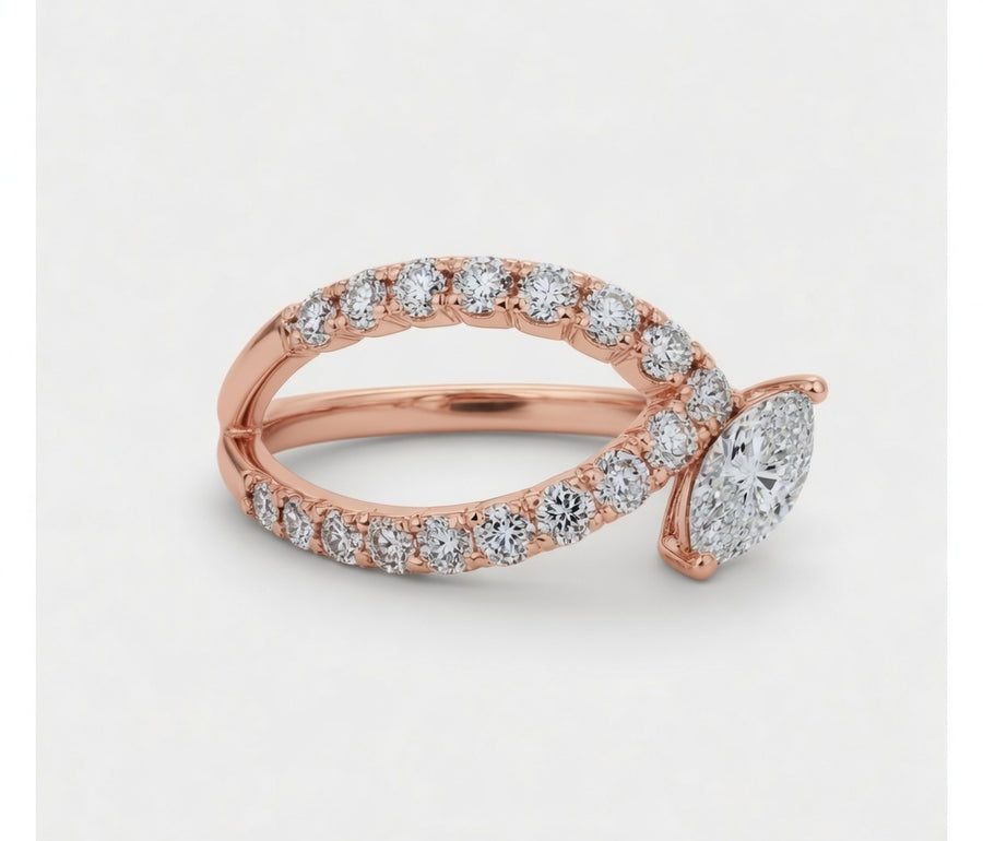 1.00 CT Round Lab-Grown Diamond Statement Ring in 14K White Gold (D–F / VS1–VS2)