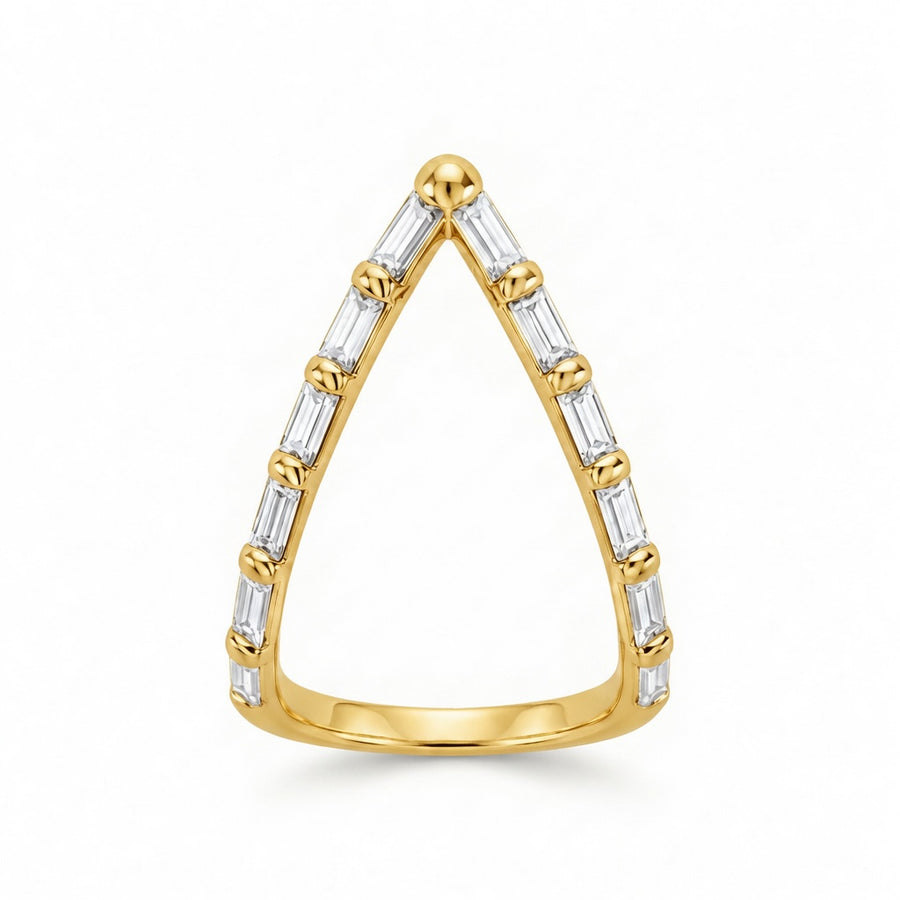 1.00 CT Lab-Grown Diamond Chevron Fashion Ring in 14K White Gold (D–F / VS1–VS2)