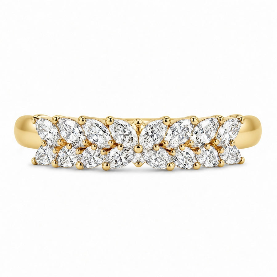 1.00 CT Lab-Grown Diamond Half Eternity Ring in 14K Yellow Gold (D–F / VS1–VS2)