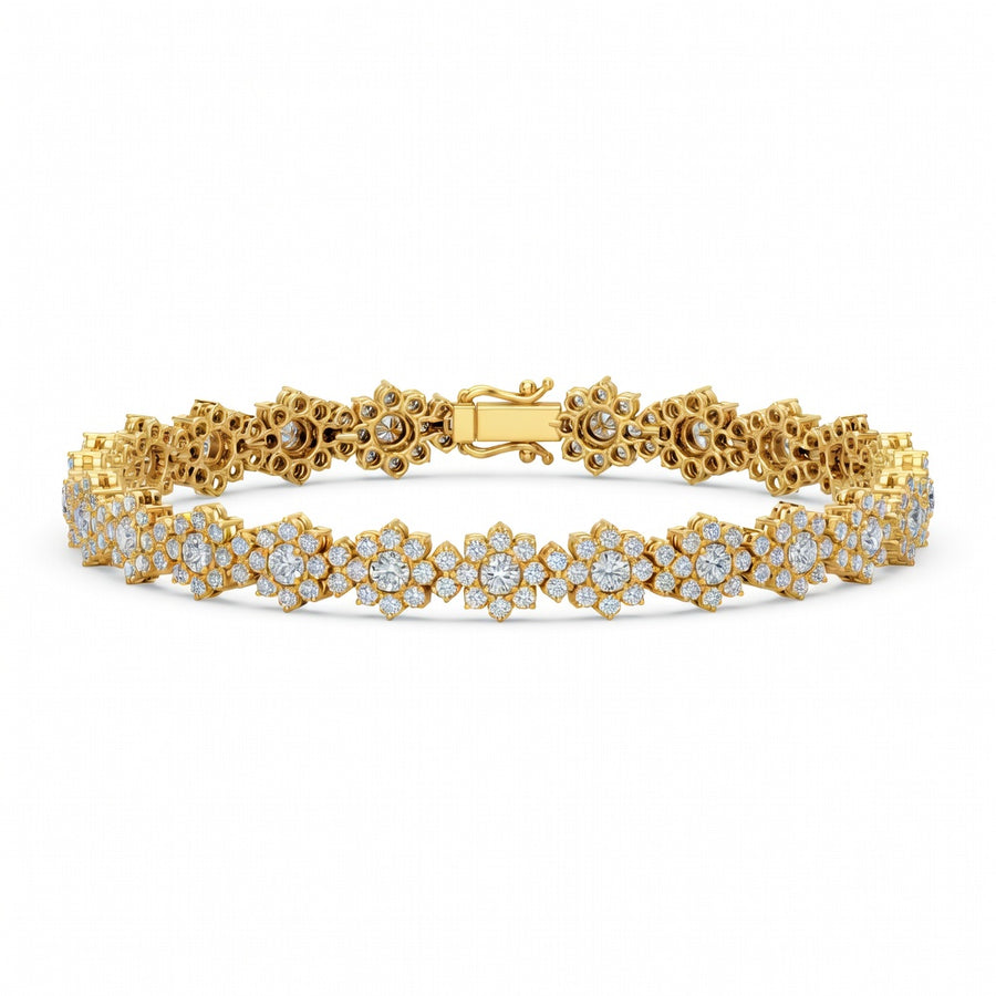 7.16 Carat Round Cut Diamond Tennis Bracelet VS1 D F White Gold 14k