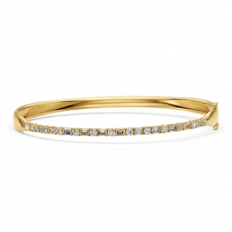 1.6 Carat Round Emerald Cut Diamond Tennis Bracelet VS1 D F White Gold 14k