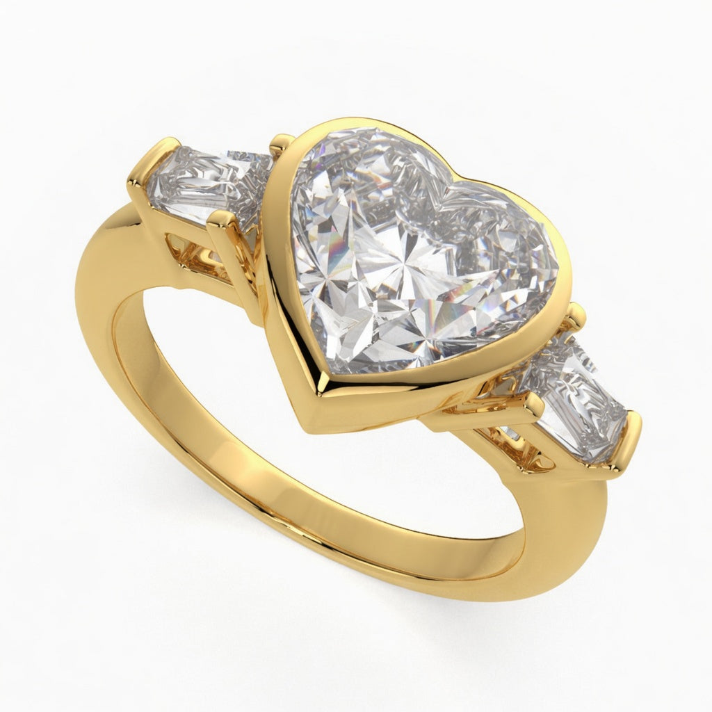 Emilia 3.5 Carat Heart Cut Trilogy 3 Stone Engagement Ring