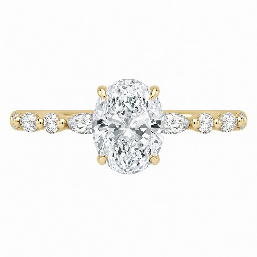 2.50 CT Versailles Lab-Grown Diamond Hidden Halo Engagement Ring in 14K White Gold – Luxury Cathedral Design