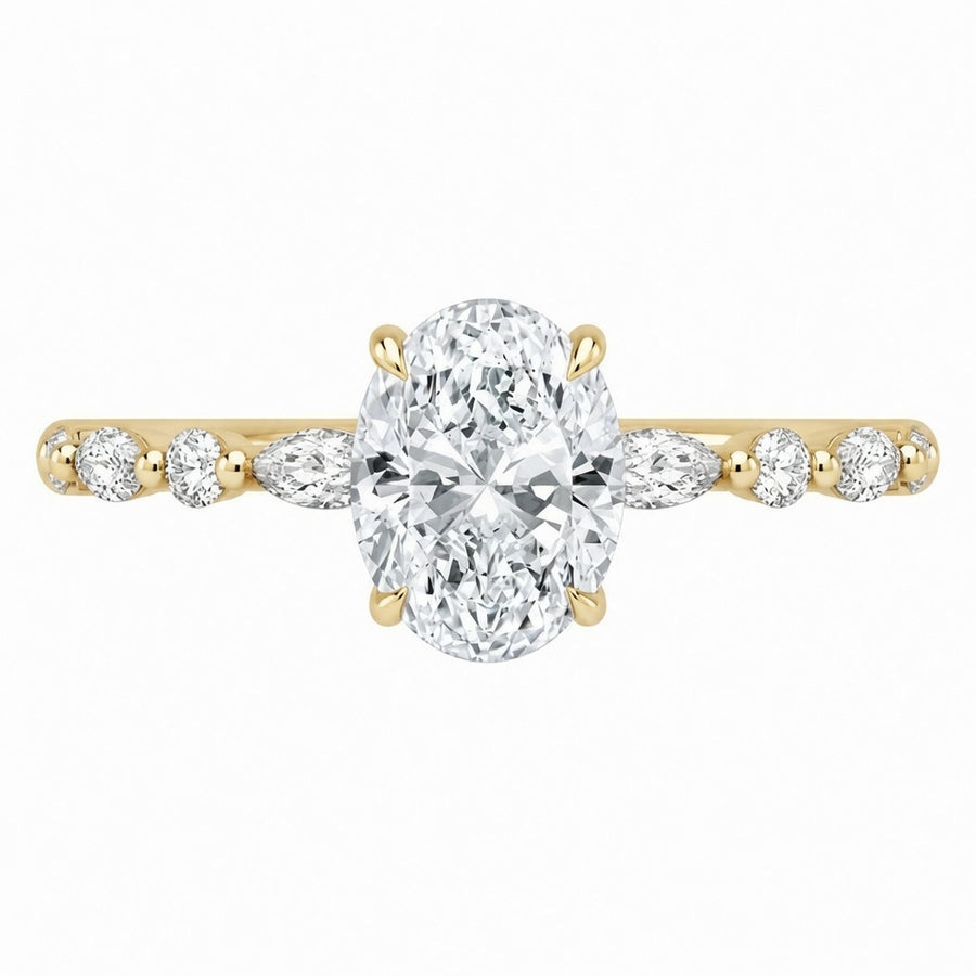 2.50 CT Versailles Lab-Grown Diamond Hidden Halo Engagement Ring in 14K White Gold – Luxury Cathedral Design