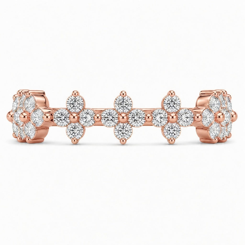 14K White Gold Lab-Grown Diamond Cluster Fashion Ring (1.00 CTW – D–F / VS1–VS2)