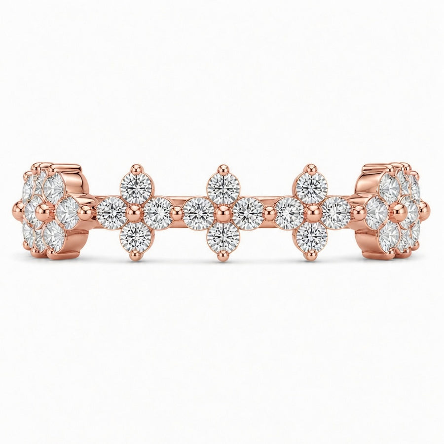 14K White Gold Lab-Grown Diamond Cluster Fashion Ring (1.00 CTW – D–F / VS1–VS2)