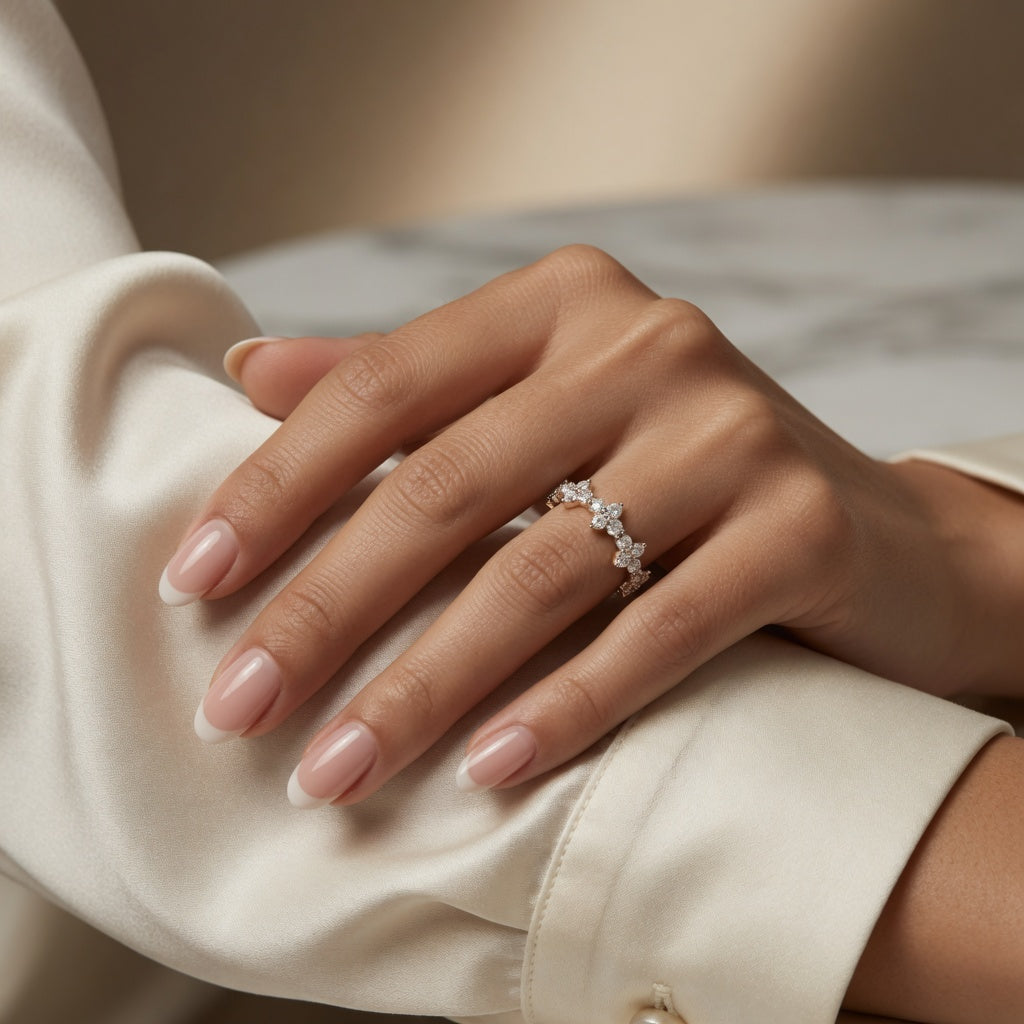 1.00 CT Lab-Grown Diamond Band Fashion Ring in 14K White Gold (D–F / VS1–VS2)