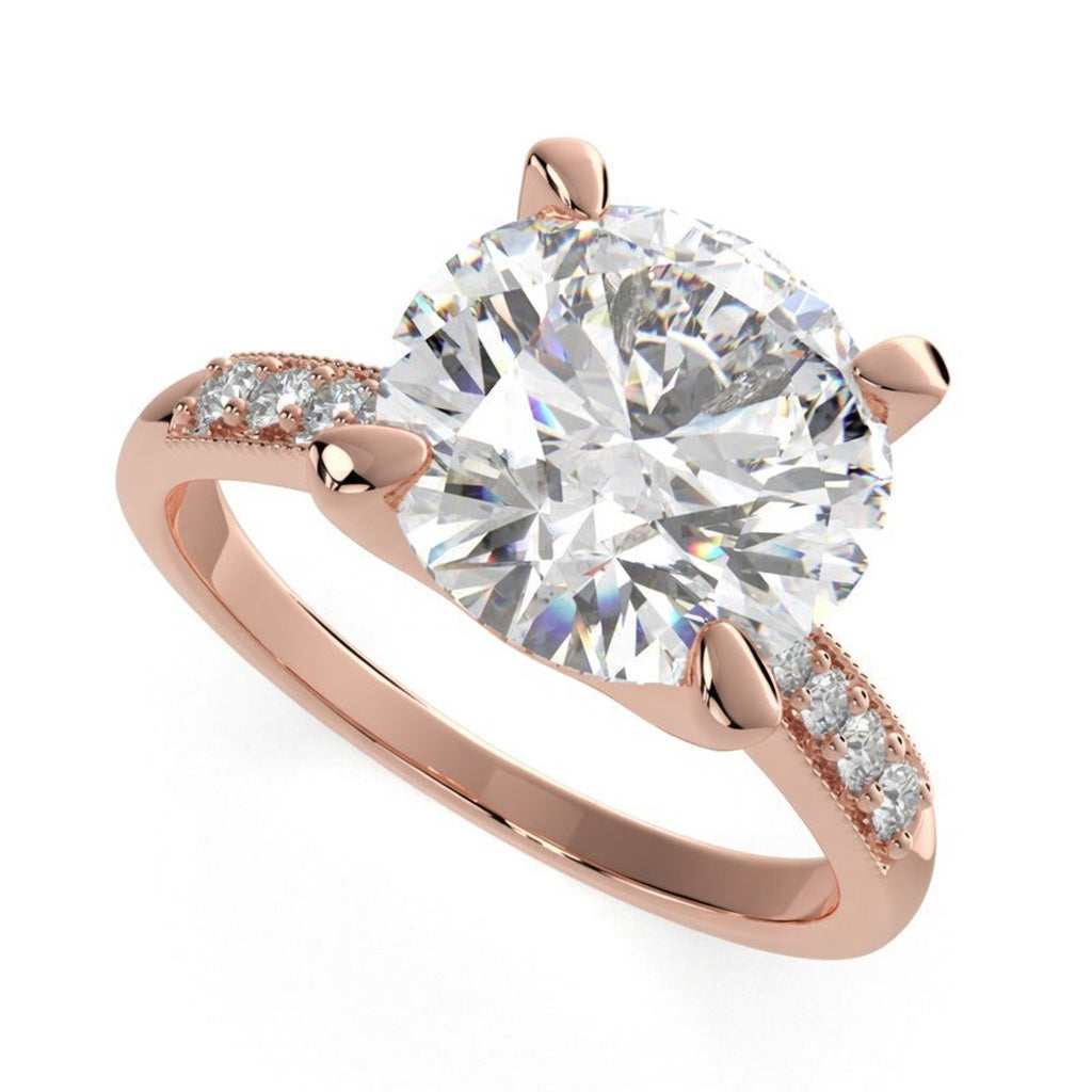 Federica 3.4 Carat Round Cut 4 Prong Engagement Ring
