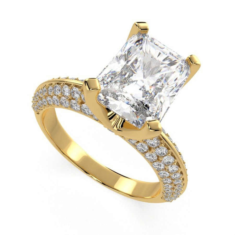 Daria 1.75 Carat Radiant Cut Pave 6 Prong Engagement Ring