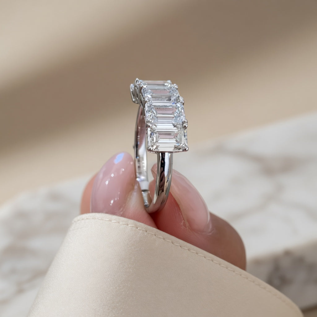 3.20 CT 5-Stone Lab-Grown Diamond Fashion Ring in 14K White Gold (D–F / VS1–VS2)