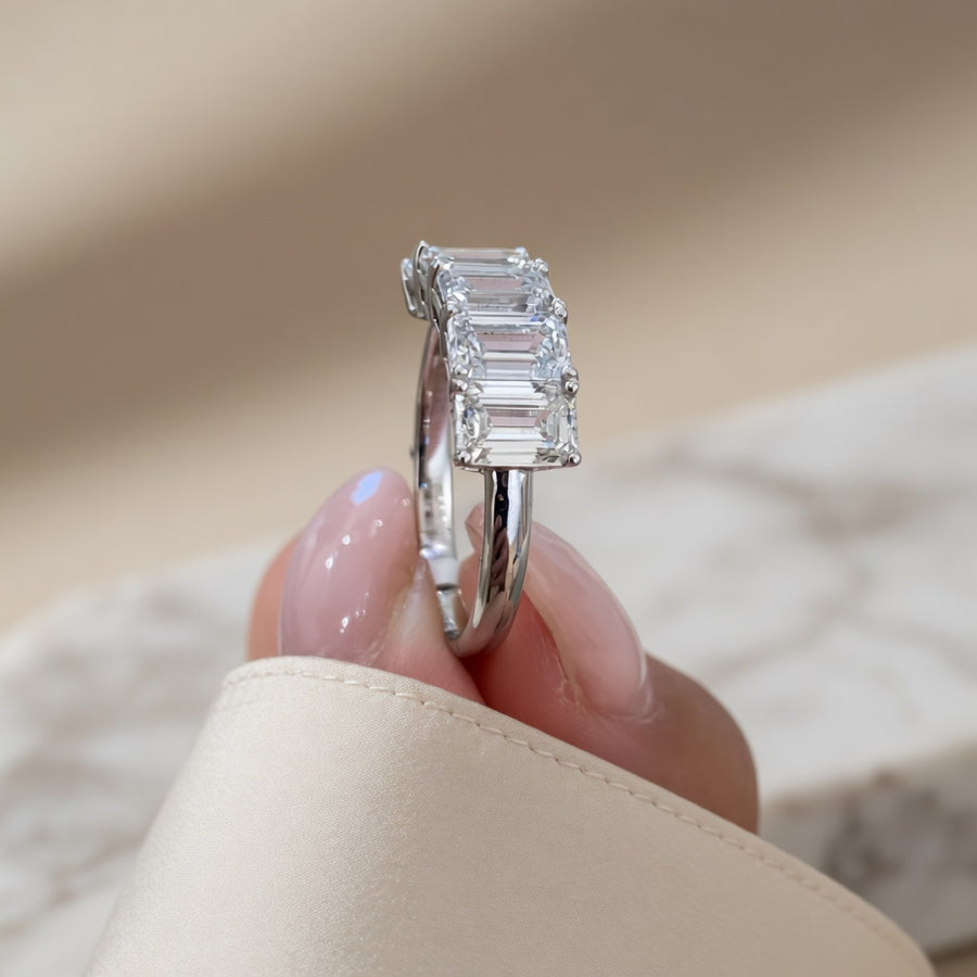 3.20 CT 5-Stone Lab-Grown Diamond Fashion Ring in 14K White Gold (D–F / VS1–VS2)