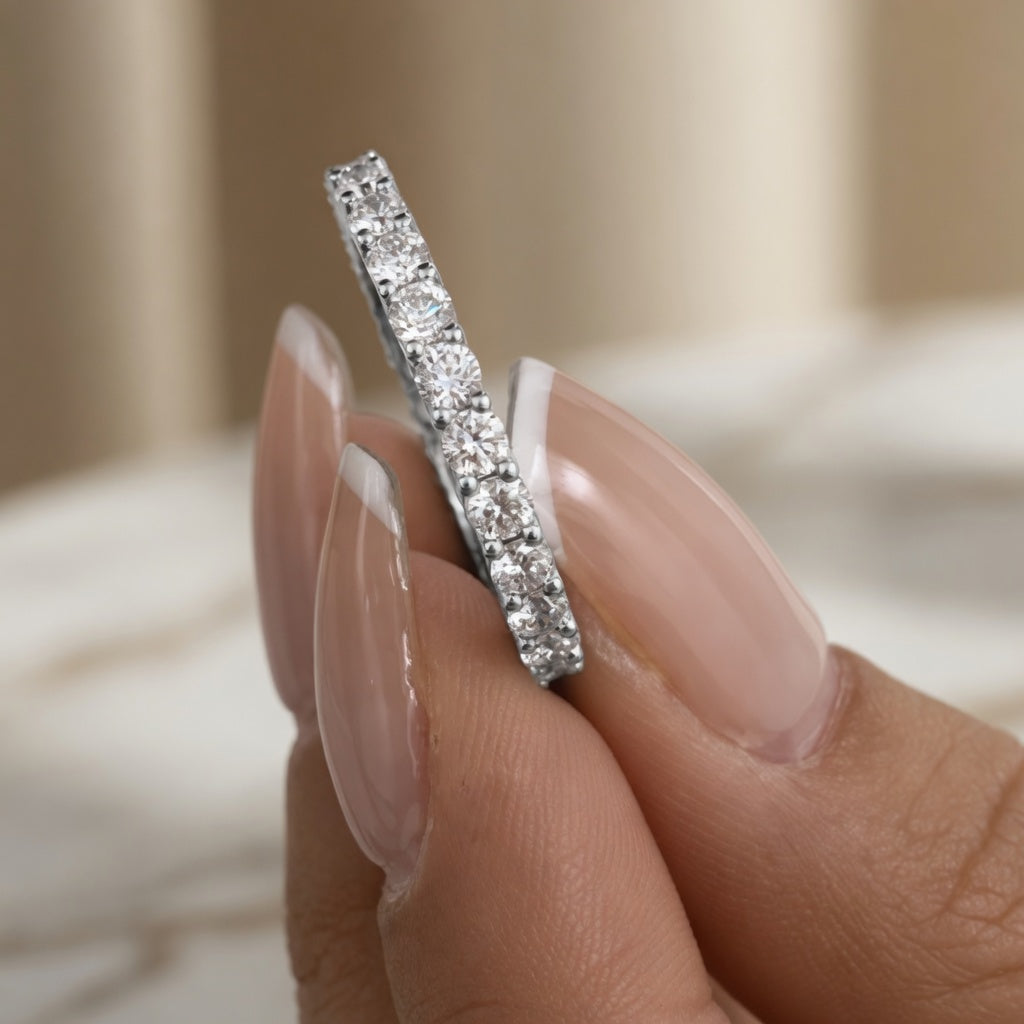 1.30 CT Lab-Grown Diamond Fashion Ring in 14K White Gold (D–F / VS1–VS2)