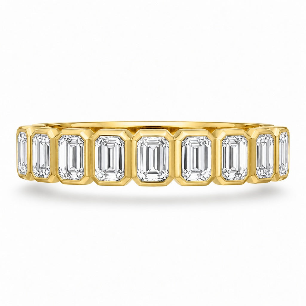 1.00 CT Lab-Grown Diamond Half Eternity Ring in 14K White Gold (D–F / VS1–VS2)