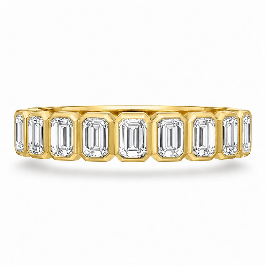 1.00 CT Lab-Grown Diamond Half Eternity Ring in 14K White Gold (D–F / VS1–VS2)
