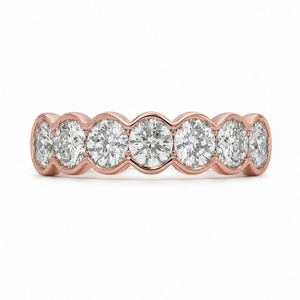 2.10 CT Lab-Grown Diamond Band Fashion Ring in 14K White Gold (D–F / VS1–VS2)