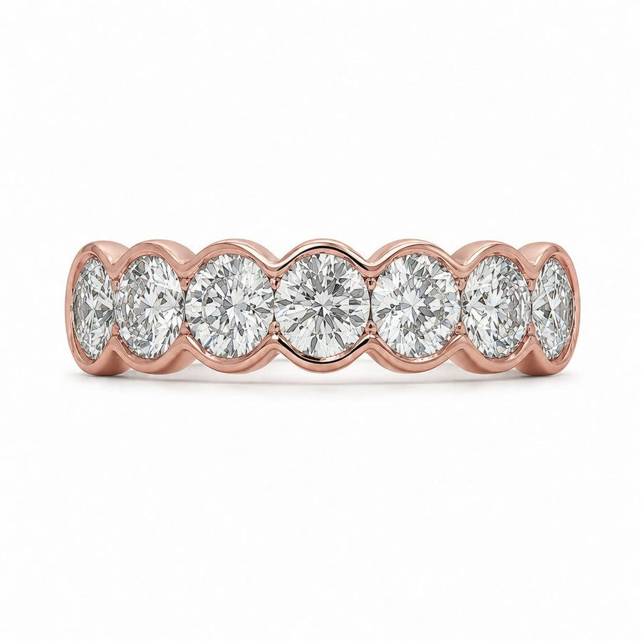 2.10 CT Lab-Grown Diamond Band Fashion Ring in 14K White Gold (D–F / VS1–VS2)