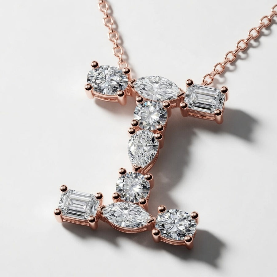 1.75 CTW Mosaic Multi-Shape Initial I Pendant (D–F / VS1–VS2)