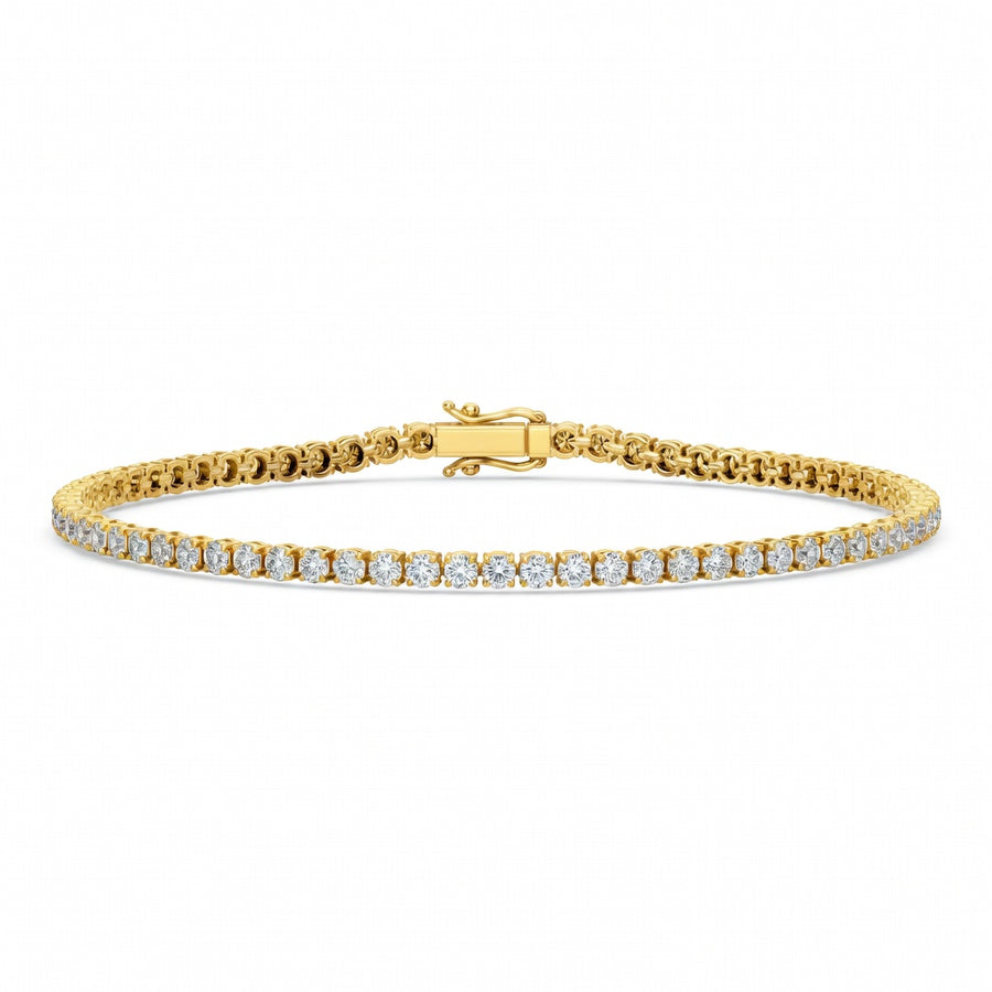 3.08 Carat Round Cut Diamond Tennis Bracelet VS1 D F White Gold 14k